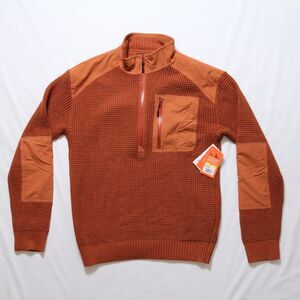 Bass Outdoor Men's Orange Quarter-Zip Long Sleeve Pullover Sweater Size M